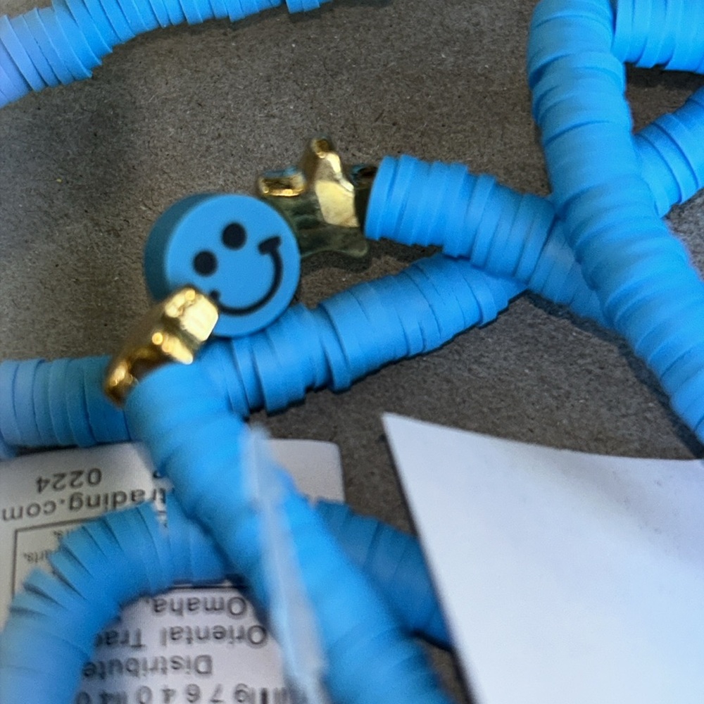 12 Individual Tagged Blue Beaded Friendship Bracelets W: 3 Different Designs NWT - Picture 3 of 9